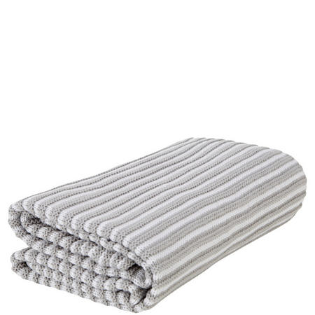Pearl Knit Blanket – Grey & White