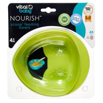 Vital Baby NOURISH scoop™ feeding bowls Pop blues/greens
