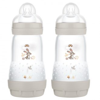 MAM EASY START 2 PACK BOTTLES IN GREY 260 ML