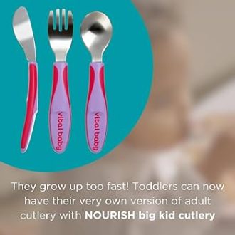 Vital Baby Nourish Big Kid Cutlery (fizz Pink)