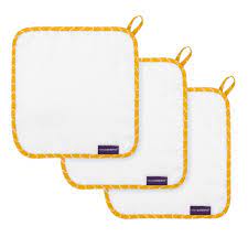 CLEVAMAMA BAMBOO BABY WASHCLOTHS -White /Honey €8.90 3 pack - Image 2