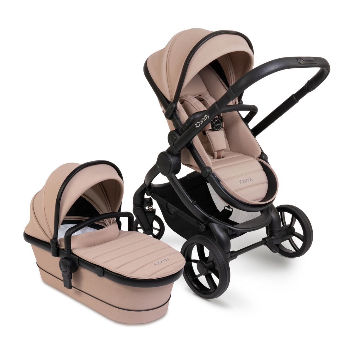 Bundle Deal I Candy Peach 7 -Any Colour -Includes Cabrio I size and Base in Black - You will also receive a Mirror,Pram Sheets, Pram Mattress protector and a Car seat raincover complimentary with every purchase - Image 5