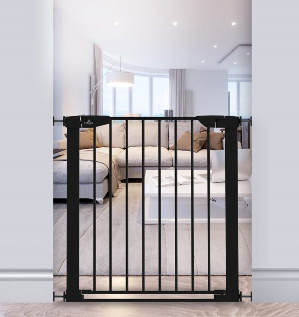 Noma Flat Step Pressure Fit Stair Gate Black-Fits openings from 75cm up to 82cm