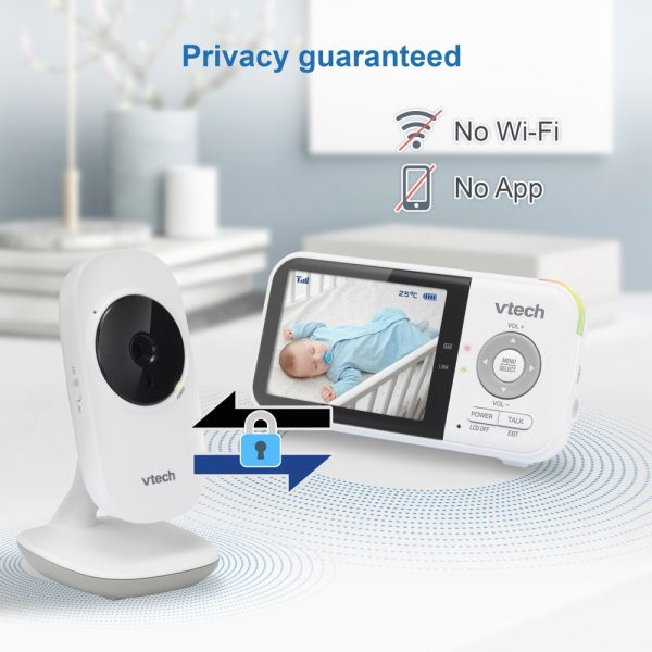 VTECH VM819 2.8" LCD Display Video Baby Monitor - White - Image 3