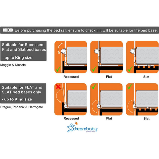 Dreambaby Prague Bedrail - Grey - 110cm x 45.5cm - Image 3