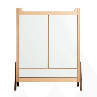 Gaia Wardrobe - Natural Ash | Walnut - PRE-ORDER - COLLECTION ONLY