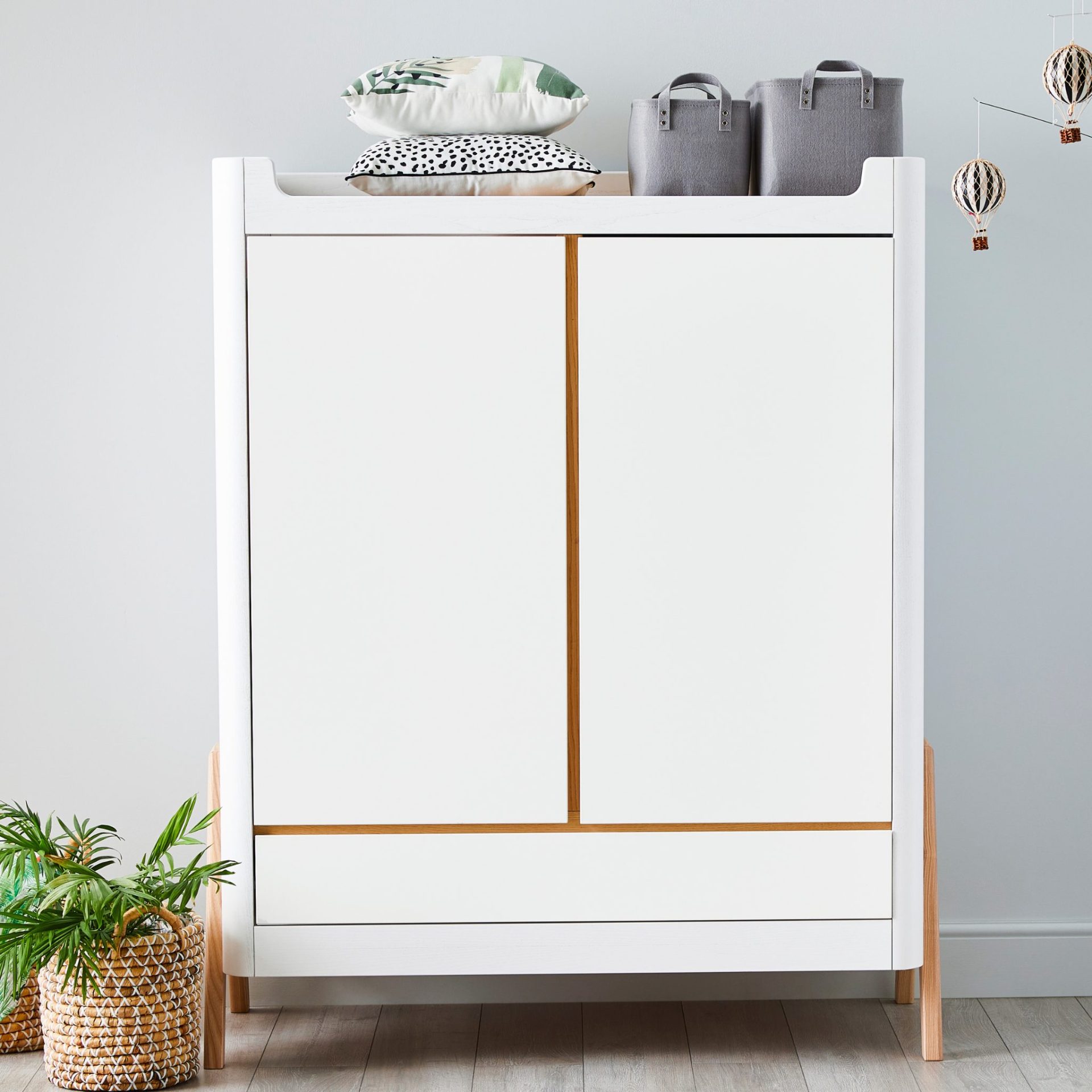 Gaia Wardrobe - Scandi White | Natural - PRE-ORDER - COLLECTION ONLY - Image 3