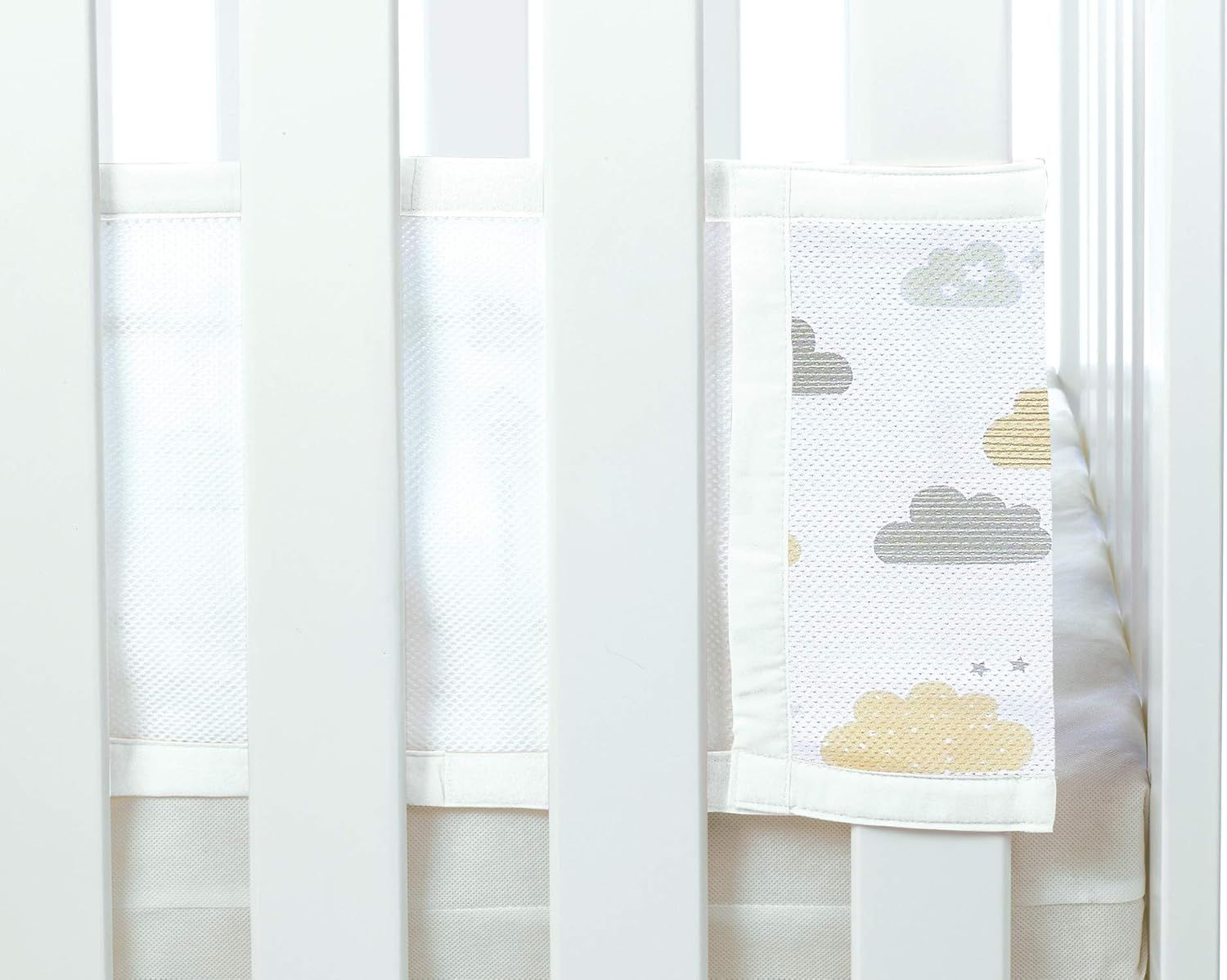 BreathableBaby Mesh Cot Bed Liner – Classic Collection – Fits 4 Sides – Safe Anti-Bumper Design – Cloud 9 - Image 3