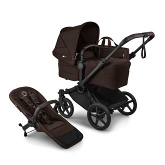 Bugaboo Donkey 6 2-in-1 stroller - Cocoa brown sun canopy, cocoa brown fabrics, black base