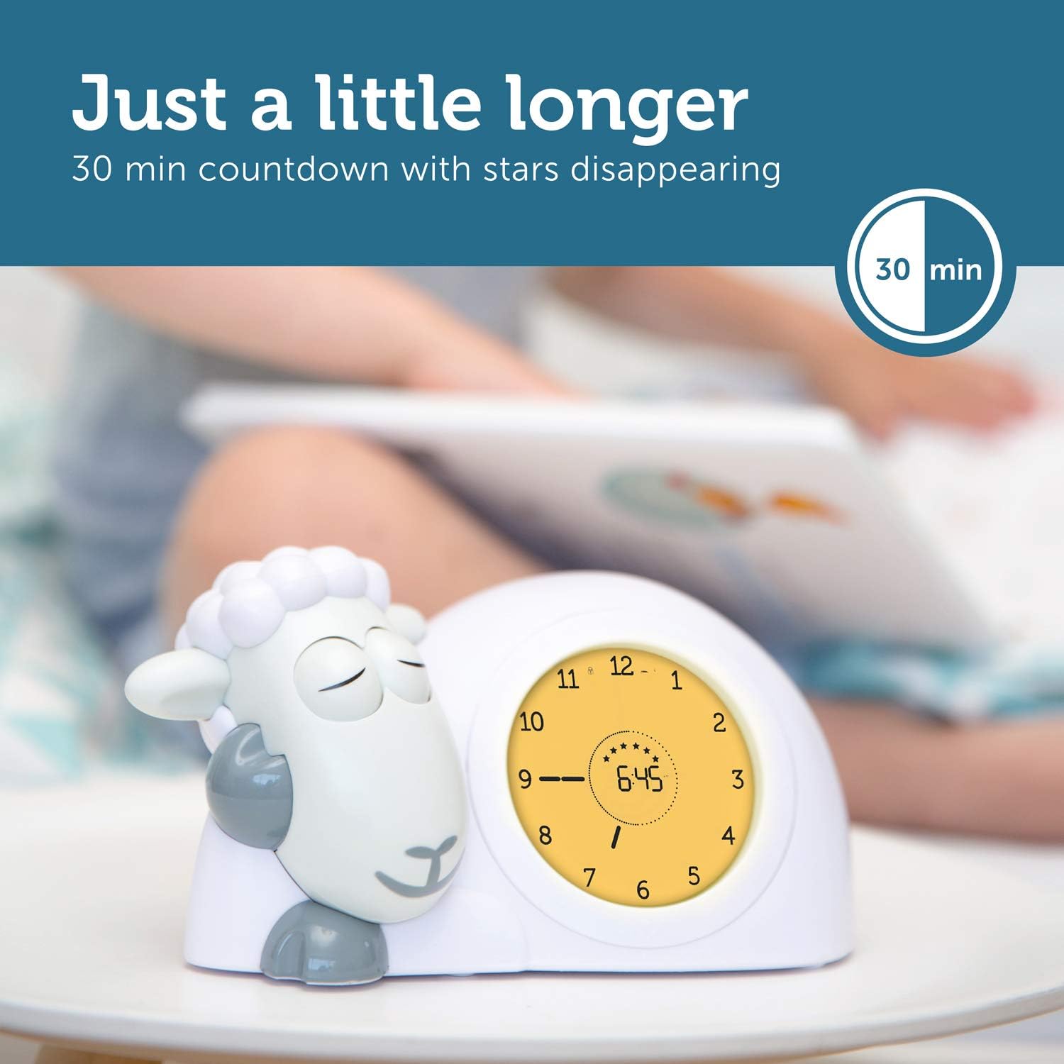 ZAZU Sam The Lamb-Sleep Trainer & Nightlight for Kids | Light Up Alarm Clock | Helps Teach Your Child When to Wake up with Visual Indicators | Adjustable Brightness | Auto Off - Image 4