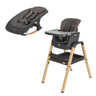 Tutti Bambini Nova Birth to 12 Years Complete Highchair Package in Grey/Oak