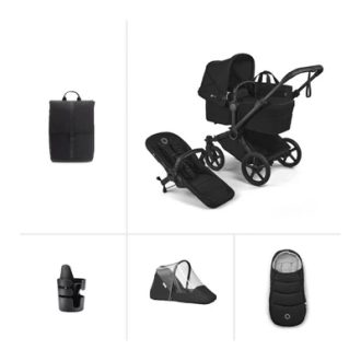 Bugaboo Donkey 6 2-in-1 stroller Essential Bundle Inc Raincover in Heritage Black + Free gift with every Purchase