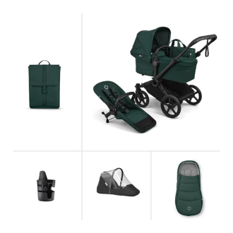 Bugaboo Donkey 6 2-in-1 stroller Essential Bundle Inc Raincover in Fern Green + Free gift with every Purchase
