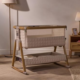 Tutti Bambini CoZee® Sense Bedside Crib in Toasted Oak / Sand -Launching Offer €309