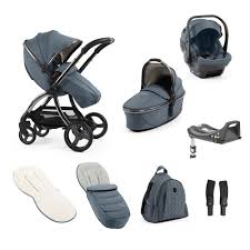 Egg3 Pushchair ,Carrycot Bundle with Backpack ,footmuff, Adapters,Fur liner Raincover Shell Car seat and Base-Topaz - Ex Display Last One