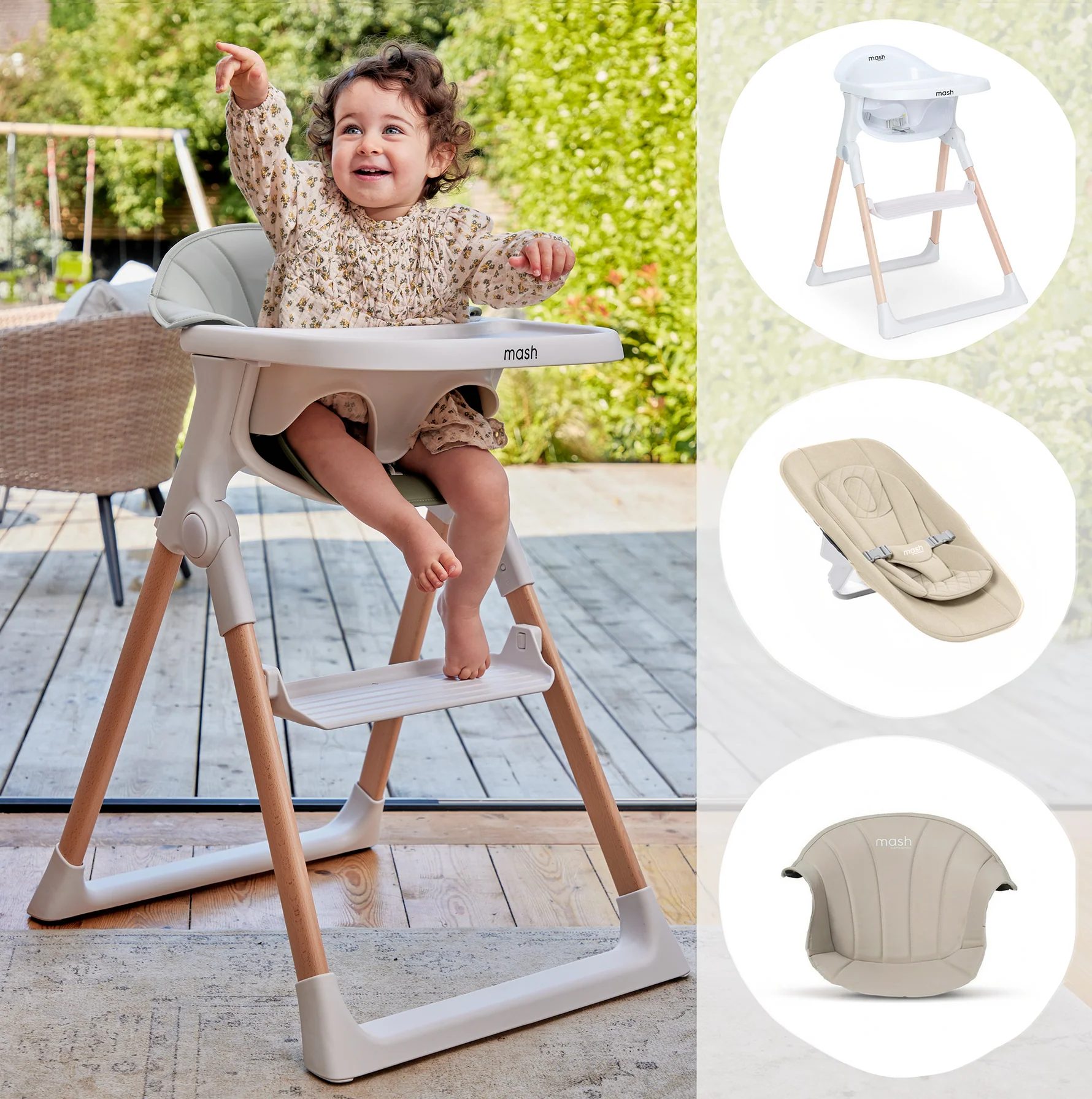 New Mash 2 High Chair Bundle - White