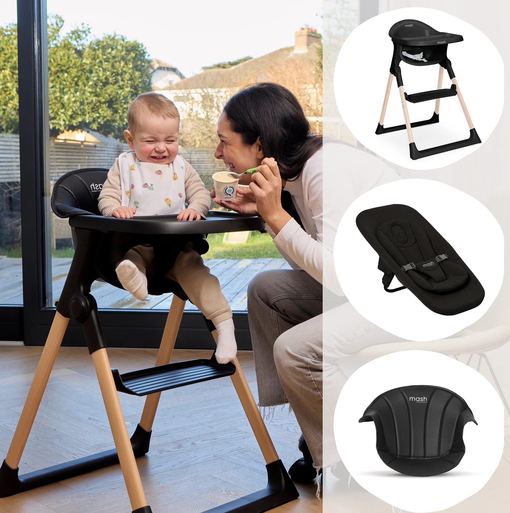 New Mash 2 High Chair Bundle - Black