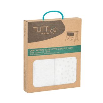 CoZee Bedside Crib Fitted Sheets (2 Pack) -Grey