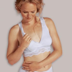 Carriwell Women Organic Crossover Nursing Bra -White (Large)