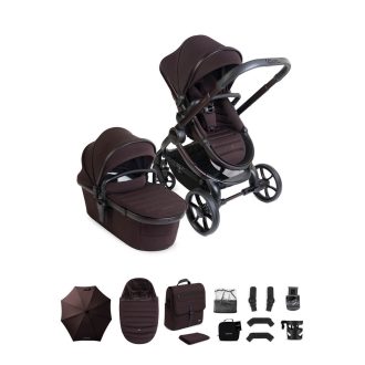 iCandy Peach 8 Complete bundle - Coffee Bean Edition - Free Tutti Bambini CoZee Bedside Crib- Scandinavian Walnut & Ecru with every purchase