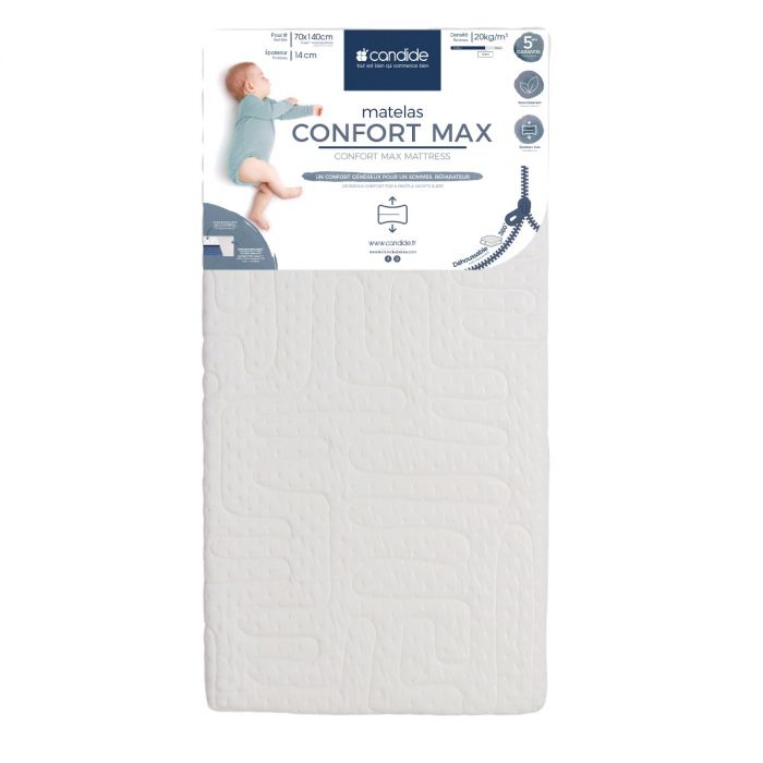 Candide Comfort Max Baby Mattress 70×140 cm – Removable 360 Degrees Cover