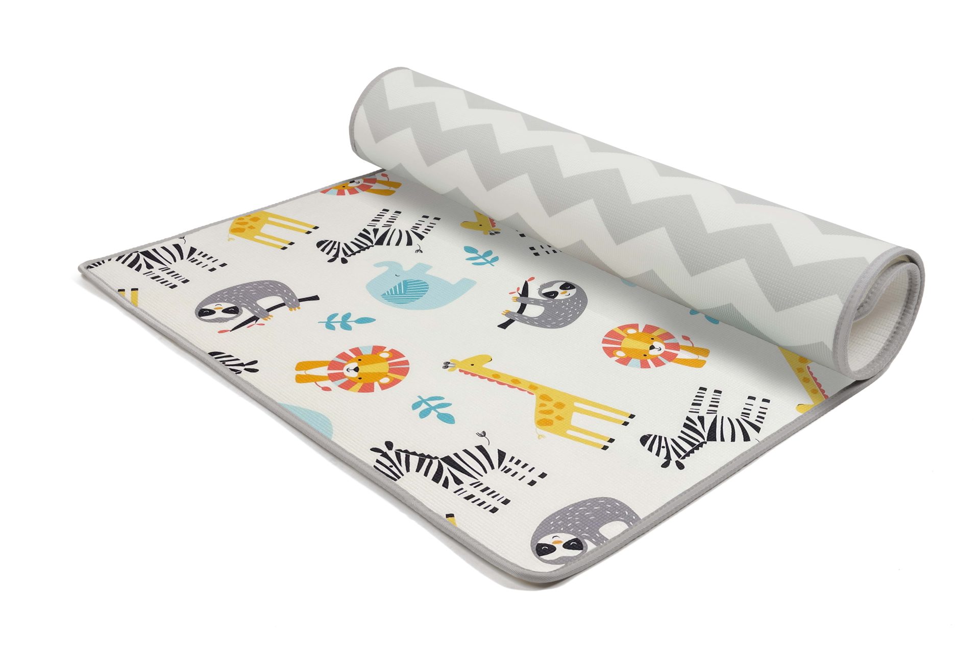 Babyzee Double Sided XPE Playmat Safari - rolled up-min (1)