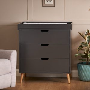 OBABY CHANGING UNIT/DRESSER SLATE GREY (STORE COLLECTION ONLY)
