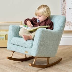 Jonah Mini Me Children's Rocking Chair - Boucle Ocean Stone - Stock Due End July