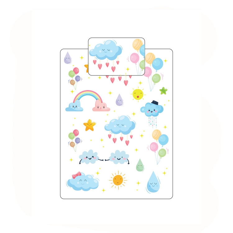 Little Bubz Toddler/Cot Bed Duvet Cover Set - Clouds
