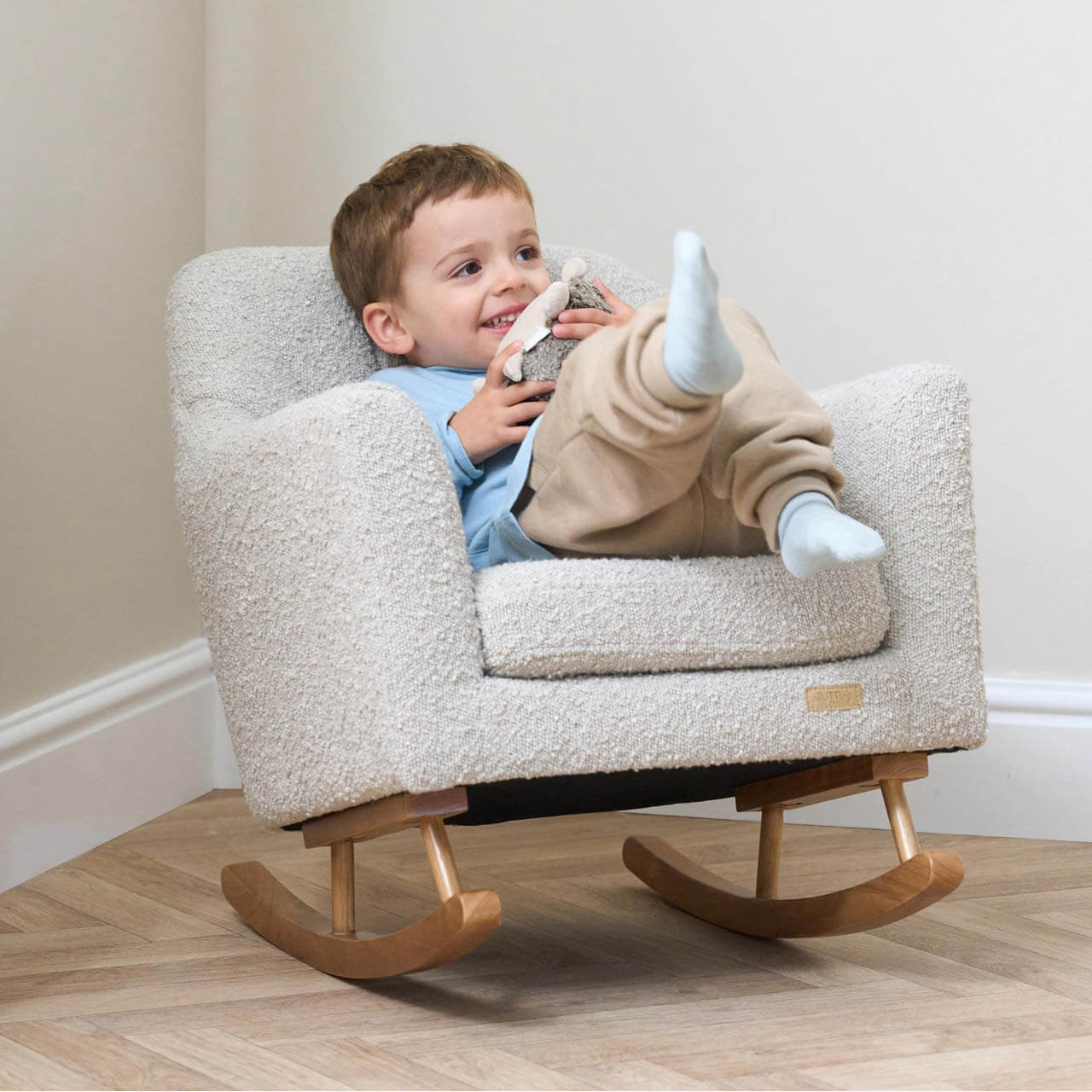 Jonah Mini Me Children's Rocking Chair - Boucle Mushroom Stock Due End July