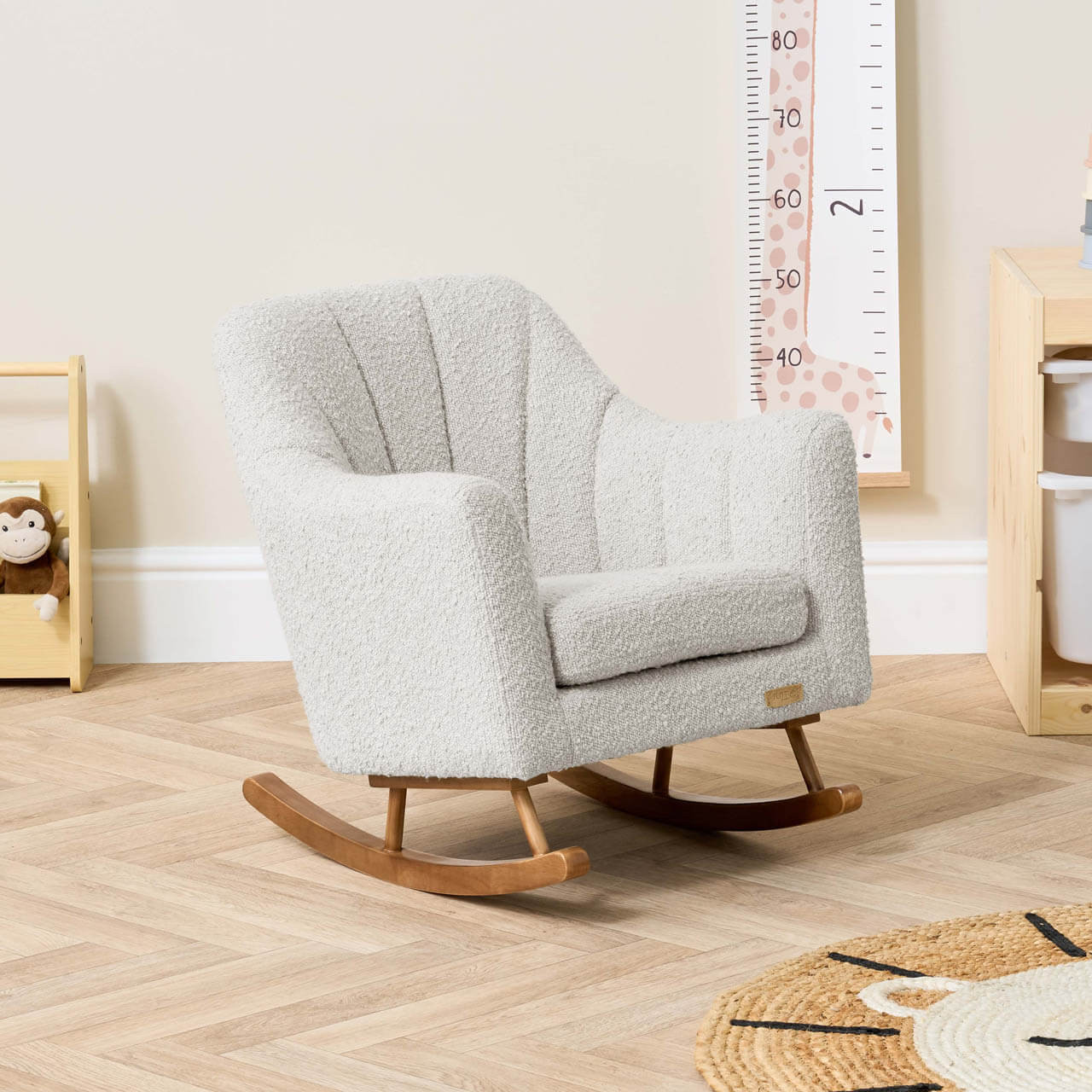 Jonah Mini Me Children's Rocking Chair - Boucle Mushroom Stock Due End July - Image 5