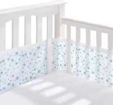 BreathableBaby 4 Sided Breathable Mesh Cot Liner Blue Star