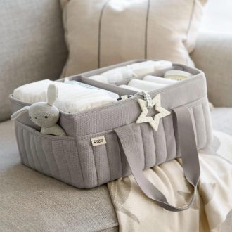 Mamas & Papas Nappy Caddy – Soft Grey Waffle